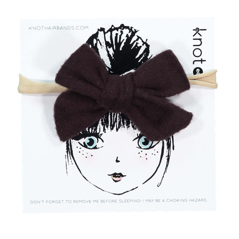 Knot Hairbands Woolly Mini Bow Band // Black
