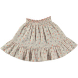 Tocoto Vintage Short Check And Floral Skirt Off White