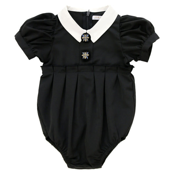 Coco Blanc Taffeta Romper Black