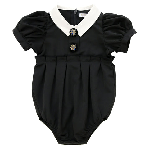 Coco Blanc Taffeta Romper Black