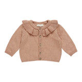 QUINCY MAE RUFFLE COLLAR CARDIGAN || ROSE