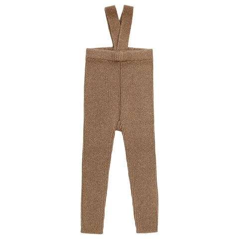 Coco Blanc Knit Suspender Leggings Mocha
