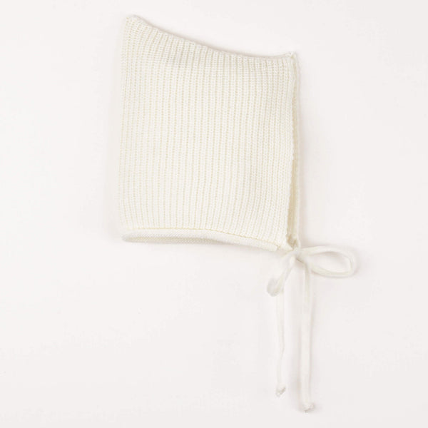 Popelin Off-White Knitted Bonnet