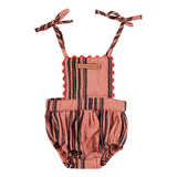 Piupiuchick Romper Pink Black Stripes