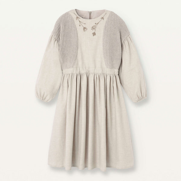 Popelin Sand Dress With Side Panels