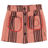 Piupiuchick Knee-Lenght Skirt Pink Black Stripes