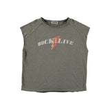 Tocoto Vintage Rock & Live Sleeveless T-Shirt Dark Grey