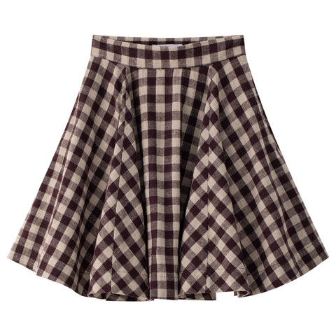Coco Blanc Burgundy Circle Skirt Burgundy