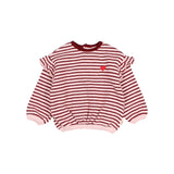 Buho BB Soft Stripes Girly Sweatshirt Pomegranate