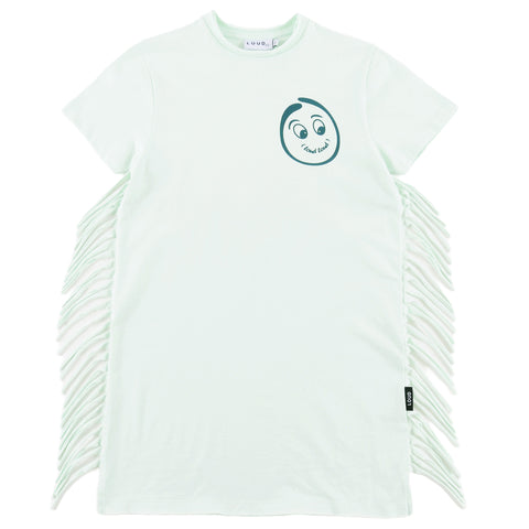Loud Apparel Hawai Dress T-Shirt Fringe Jade/Storm Print