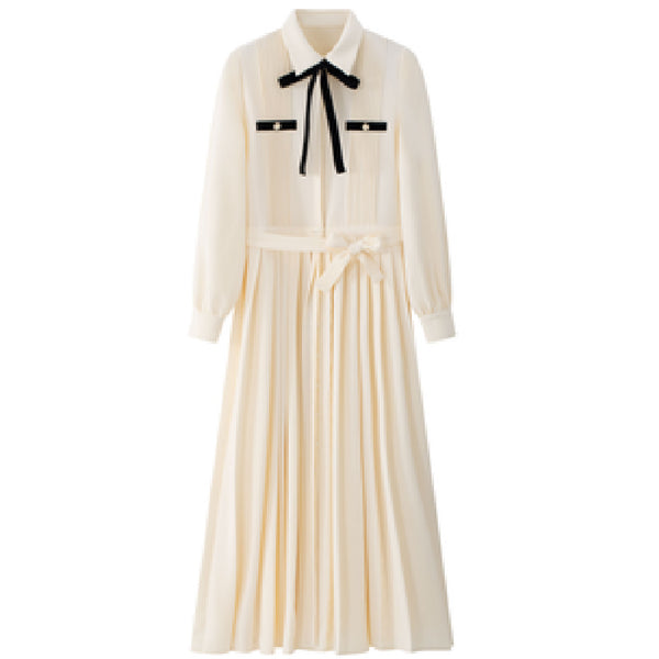 Coco Blanc Pleated Dress Cream