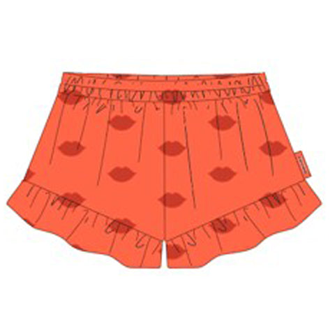 Piupiuchick Shorts W/Frills | Pink W/ Red Lips