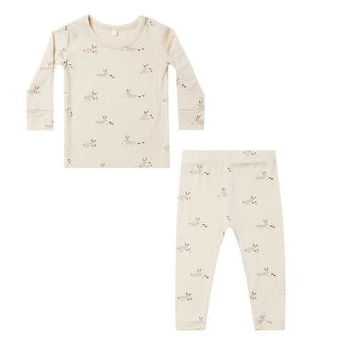 Quincy Mae Bamboo Pajama Set || Bunnies