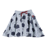 Loud Apparel Safe Skirt Knee Length Sky Blue Houses Aop