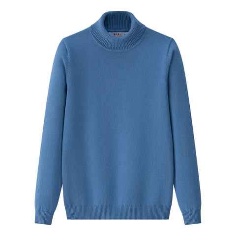 Coco Blanc Fine Knit Turtle Neck Blue