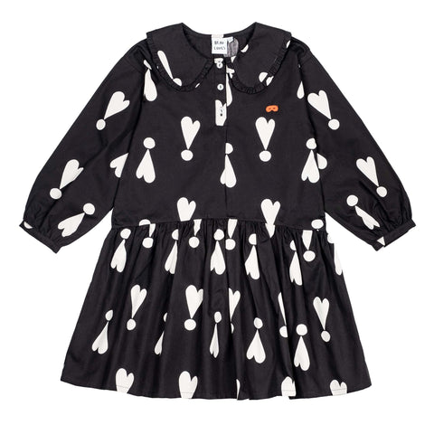 Beau Loves Black Exclamation Hearts Collar Dress