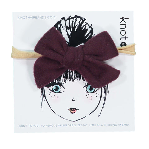Knot Hairbands Woolly Mini Bow Band // Mulberry