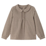 Coco Blanc Peter Pan Shirt Camel Gingham