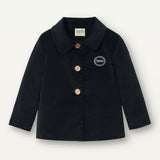 Popelin Black Velvet Coat With Lapel