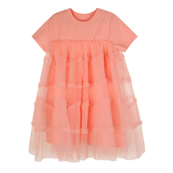 JNBY SS DRESS W/TULLE PINK