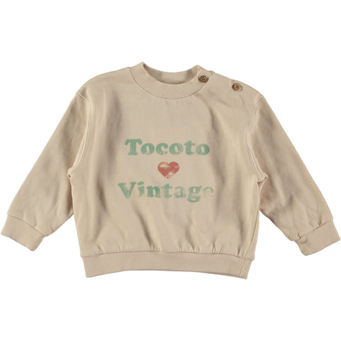 Tocoto Vintage Baby Tocoto Love Vintage Sweatshirt Beige