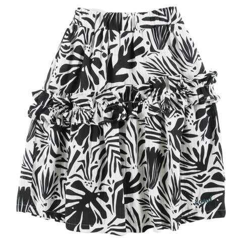 Loud Apparel Lani Skirt Midi Floral Abstract Aop