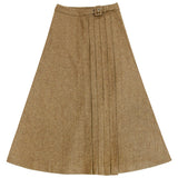 Coco Blanc Side Buckle Skirt Mocha Herringbone
