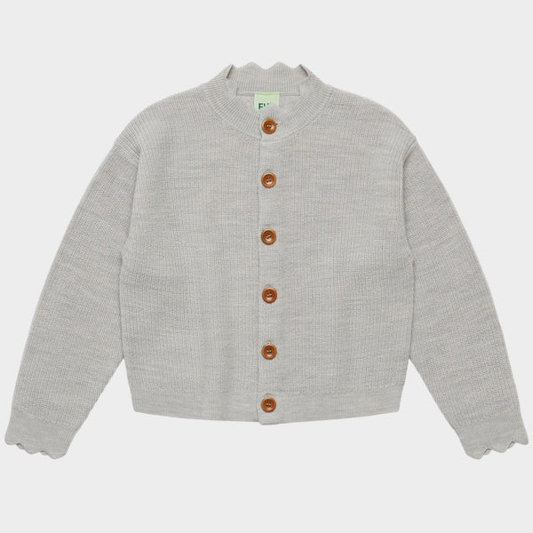 FUB Rib Cardigan Light Grey Melange