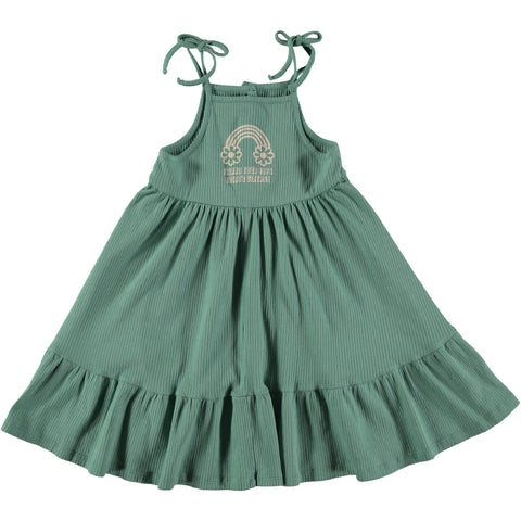 Tocoto Vintage Insland Tour Ribbed Dress Green