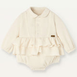 Popelin Knitted Romper Suit With Baby Collar