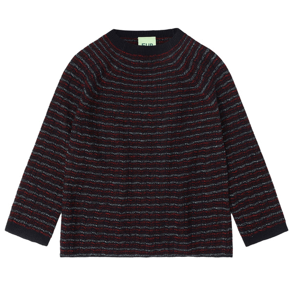 Fub Highneck Crew Dark Navy Melange