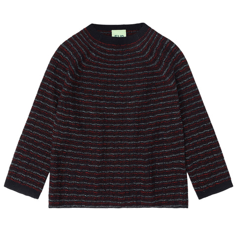 Fub Highneck Crew Dark Navy Melange