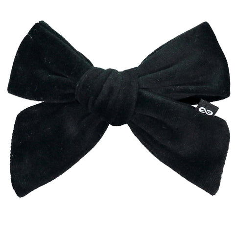 Knot Hairbands Felted Velvet Bow Clip // Black