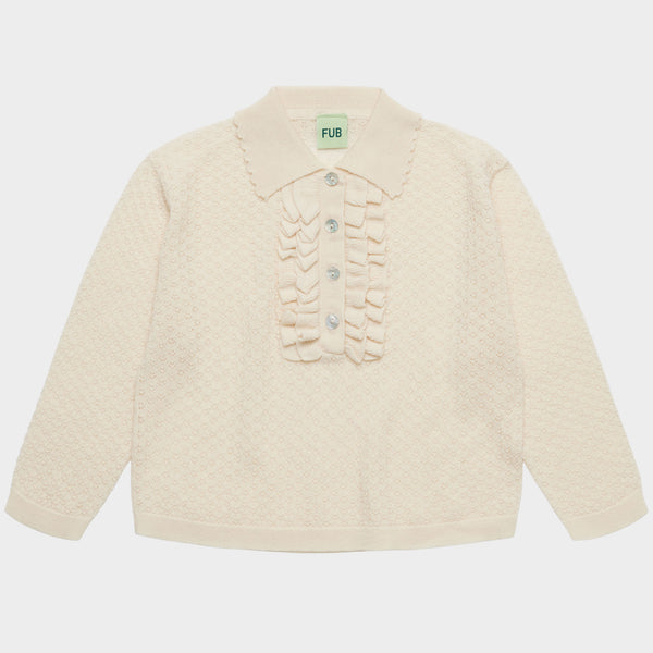 FUB Frill Polo Ecru