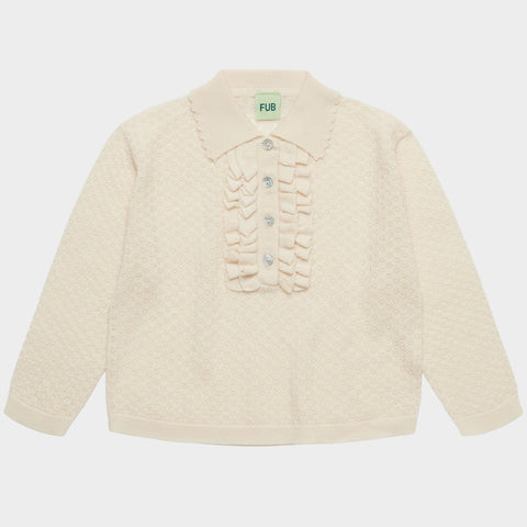 FUB Frill Polo Ecru