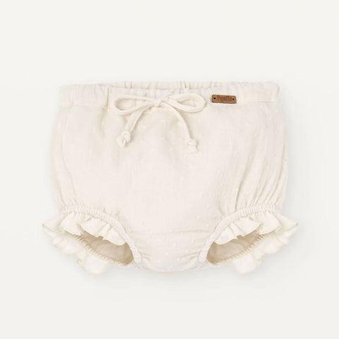 Popelin Off-White Plumeti Fabric Baby Culotte