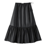 Coco Blanc Thin Taffeta Skirt Black
