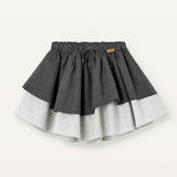 Popelin Anthracite Grey Double Layer Short Skirt