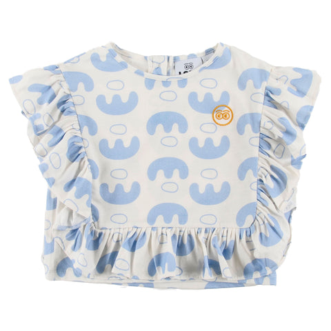 Loud Apparel Beach Top Ruffles Abstract Boat Aop