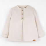 Popelin Off-White Shirt With Pleat