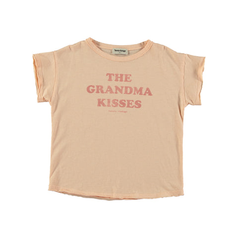 Tocoto Vintage Girls "Grandma Kisses" Print T-Shirt Pink