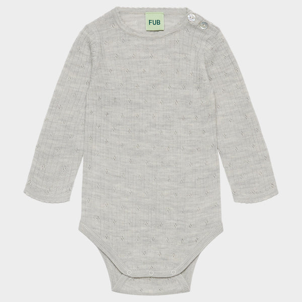 FUB Baby Pointelle Body Light Grey Melange