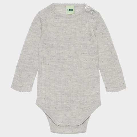 FUB Baby Pointelle Body Light Grey Melange
