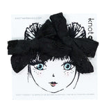 Knot Hairbands Lace Mini Bow Set // Black