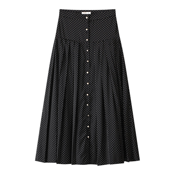 Coco Blanc Polka Dot Pleated Skirt Black/White