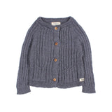 Buho BB Rib Knit Cardigan Antic Blue