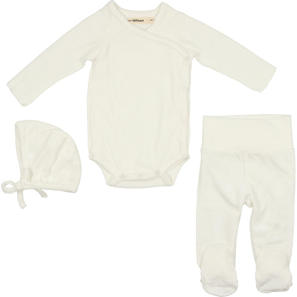 Coco Blanc Velour Wrap Set Cream