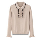 Coco Blanc Ruffle Polo Sweater Blush