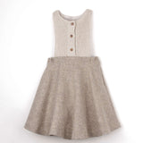 Popelin Stone Short Dress With Knitted Bib