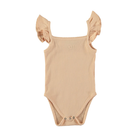 Tocoto Vintage Ribbed Baby Body With Ruffles Pink